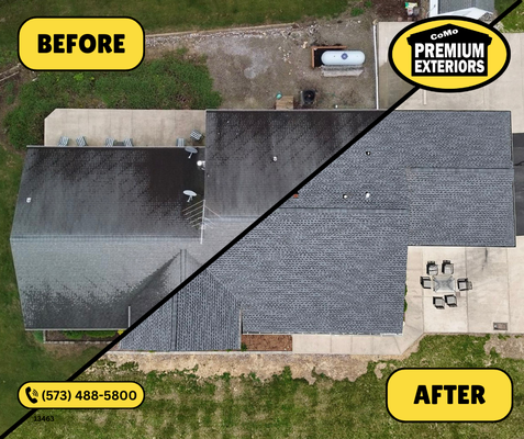 Roof Remodel 13463 - This project focused on upgrading protection where it matters most—your roof and gutter system.
We removed the worn, streaked shingles and installed GAF Timberline HDZ in Pewter Gray, giving the home a clean, consistent look while adding durable, long-term protection against Mid-Missouri weather.
To complement the new roof, we also installed 5” EZ Lock gutter guards. These help keep leaves and debris out, improve water flow, and cut down on routine maintenance.
Simple upgrades, done right—resulting in a cleaner look and a system built to perform.
If your roof is aging or your gutters are constantly clogging, this is the kind of solution that makes a real difference. Roof Remodel 13463 - This project focused on upgrading protection where it matters most—your roof and gutter system.
We removed the worn, streaked shingles and installed GAF Timberline HDZ in Pewter Gray, giving the home a clean, consistent look while adding durable, long-term protection against Mid-Missouri weather.
To complement the new roof, we also installed 5” EZ Lock gutter guards. These help keep leaves and debris out, improve water flow, and cut down on routine maintenance.
Simple upgrades, done right—resulting in a cleaner look and a system built to perform.
If your roof is aging or your gutters are constantly clogging, this is the kind of solution that makes a real difference.