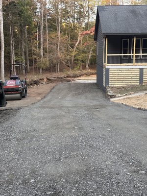 Millings driveway - Finished this new millings driveway! A great, cost-effective way to get a clean and solid surface that lasts. Millings driveway - Finished this new millings driveway! A great, cost-effective way to get a clean and solid surface that lasts.