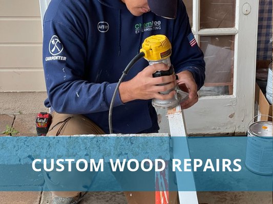Custom Wood Repairs - Termite damage makes a building look old and worn down (not to mention how much it impacts it’s ability to hold up under pressure!) Our team not only treats for termites but we also provide custom wood repairs — stopping termites in their tracks and returning your property to it’s healthiest and happiest self!!