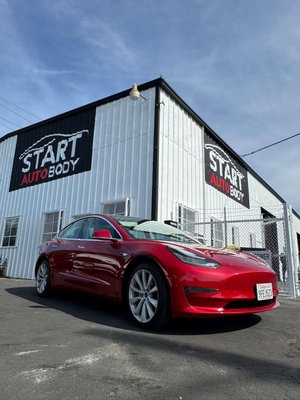 Tesla Model 3 Collision Repair & Full Refinish - This Tesla Model 3 came to us after significant collision damage affecting multiple panels. Our team at Start Auto Body performed a full structural assessment, followed by panel repair, body filler work, and a complete refinish using advanced color-matching technology to restore the car to its original deep red finish.
Every panel was carefully masked and prepped to protect surrounding surfaces before paint application. Our certified technicians followed manufacturer-level standards throughout the process — from surface sanding and primer application to the final clear coat.
The result? A Tesla that looks factory-fresh, structurally sound, and ready for the road. We serve Tesla owners across Santa Clara, Sunnyvale, San Jose, and the greater Silicon Valley area. Free quotes available — call or visit us today. Tesla Model 3 Collision Repair & Full Refinish - This Tesla Model 3 came to us after significant collision damage affecting multiple panels. Our team at Start Auto Body performed a full structural assessment, followed by panel repair, body filler work, and a complete refinish using advanced color-matching technology to restore the car to its original deep red finish.
Every panel was carefully masked and prepped to protect surrounding surfaces before paint application. Our certified technicians followed manufacturer-level standards throughout the process — from surface sanding and primer application to the final clear coat.
The result? A Tesla that looks factory-fresh, structurally sound, and ready for the road. We serve Tesla owners across Santa Clara, Sunnyvale, San Jose, and the greater Silicon Valley area. Free quotes available — call or visit us today.