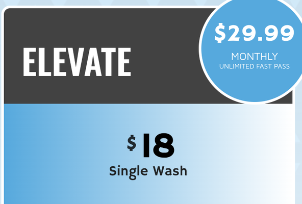 Elevate Wash - WHEEL BRIGHT
TRIPLE FX POLISH WAX
HIGH PRESSURE WASH
TIRE & WHEEL SCRUB
TURBO BLOW DRY
SPOT FREE RINSE
DUAL ACTION PRE SOAK
FOAM WASH
FREE VACUUMS Elevate Wash - WHEEL BRIGHT
TRIPLE FX POLISH WAX
HIGH PRESSURE WASH
TIRE & WHEEL SCRUB
TURBO BLOW DRY
SPOT FREE RINSE
DUAL ACTION PRE SOAK
FOAM WASH
FREE VACUUMS