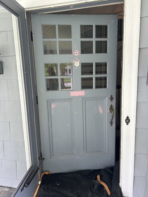Front Door Update - This project required stripping 100 year old door and prime / seal & finish. The re-fresh was amazing ! Front Door Update - This project required stripping 100 year old door and prime / seal & finish. The re-fresh was amazing !