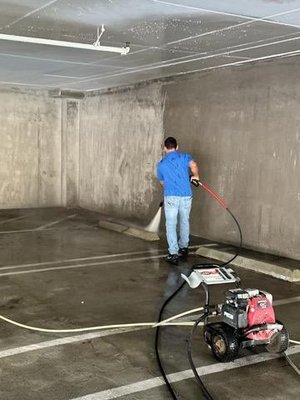 Commercial Pressure Washing - Parking Structure - Our Representative will walk the job site and create a custom pressure washing service to fit your properties unique needs, time frame and budget. Smart Janitorial commercial pressure washing service is available for: shopping plazas, exterior building washing, entry ways, parking garages, playgrounds, common areas, and more.
Our pressure washing staff is trained annually with proper cleaning techniques. Annual training is required for safety as well as our project work divisions including: pressure washers, carpet cleaners, window cleaners and our floor care specialists. Commercial Pressure Washing - Parking Structure - Our Representative will walk the job site and create a custom pressure washing service to fit your properties unique needs, time frame and budget. Smart Janitorial commercial pressure washing service is available for: shopping plazas, exterior building washing, entry ways, parking garages, playgrounds, common areas, and more.
Our pressure washing staff is trained annually with proper cleaning techniques. Annual training is required for safety as well as our project work divisions including: pressure washers, carpet cleaners, window cleaners and our floor care specialists.