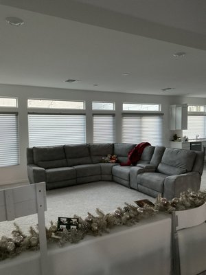 Motorized Blinds Installation - This project was completed on a brand new Pulte home in South Las Vegas!   Fourteen of the shades were motorized and 10 were cordfree!