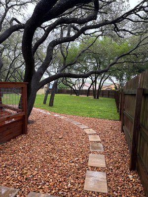 Backyard Transformation - This front and backyard transformation completely changed the feel and functionality of the property. 🌿
For the backyard and side yard areas, we installed Texas blend river rock beds, a river rock pathway with pavers, chopped stone borders, new St. Augustine sod, and a brand-new irrigation system using Rain Bird products.
The result is a cleaner, more polished outdoor space designed to be both beautiful and easier to maintain in the Texas climate. Backyard Transformation - This front and backyard transformation completely changed the feel and functionality of the property. 🌿
For the backyard and side yard areas, we installed Texas blend river rock beds, a river rock pathway with pavers, chopped stone borders, new St. Augustine sod, and a brand-new irrigation system using Rain Bird products.
The result is a cleaner, more polished outdoor space designed to be both beautiful and easier to maintain in the Texas climate.