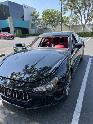 Maserati Ghibli - New windshield replacement installed on this beautiful Maserati Ghibli.
