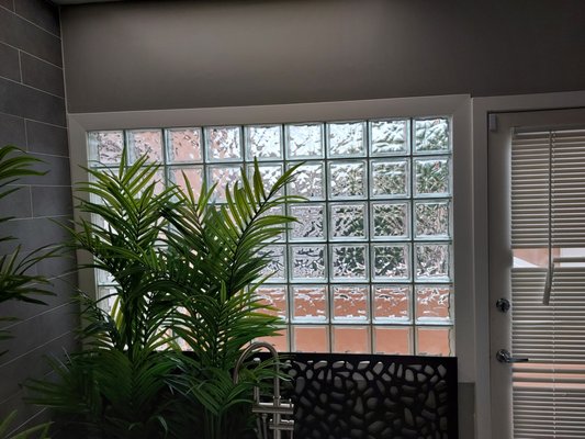 Bathtub Accents - It's cool how much a couple small differences can really change up a space. Customer wanted more privacy so we built this slat curtain to cover the window. Then added the wood tile on the floor to pull the room together. Bathtub Accents - It's cool how much a couple small differences can really change up a space. Customer wanted more privacy so we built this slat curtain to cover the window. Then added the wood tile on the floor to pull the room together.