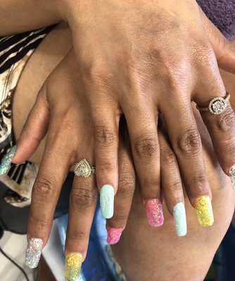 Glitter nails Full set acrylic - Acrylic full set Glitter nails Full set acrylic - Acrylic full set