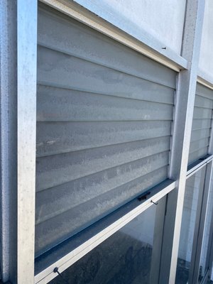 Window Cleaning - The Client hired me to remove any old stickers and dirt off since they wanted to place New información/stickers.