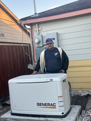 Standby generator installed  and a Tesla in another project - The generac installation was made for the purpose of being prepare to this new hurricane season and the Tesla charger was made for an existing client who got a new house