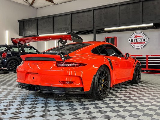 Porsche GT3RS received Paint Correction, PPF , and Ceramic Coating - This gorgeous Porsche GT3RS came to us for Paint Correction to remove the swirls and scratches in the paint, then we protected the Carbon Fiber with PPF, we the Ceramic Coated the entire vehicle for added shine and extreme durabilty. Porsche GT3RS received Paint Correction, PPF , and Ceramic Coating - This gorgeous Porsche GT3RS came to us for Paint Correction to remove the swirls and scratches in the paint, then we protected the Carbon Fiber with PPF, we the Ceramic Coated the entire vehicle for added shine and extreme durabilty.