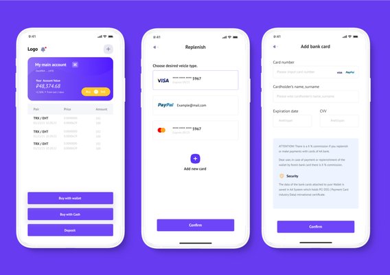 Crypto Wallet app - The Crypto Wallet app boasts a sleek and modern design that immediately captivates users
✔ Security is at the forefront of the Crypto Wallet app's design. The robust and multi-layered
security measures instill confidence in users, ensuring the safe storage and transfer of their
digital assets. The app employs industry-leading encryption algorithms and secure
authentication methods, offering users peace of mind and protection against potential threats.
✔ To provide real-time market insights, the app integrates with cryptocurrency exchanges and
displays live price data and charts. Users can stay informed about market trends, track their
favorite cryptocurrencies, and make informed investment decisions. The app's intuitive
portfolio management tools enable users to set price alerts, create customizable watchlists,
and execute trades with ease.
✔ In summary, the Crypto Wallet app sets a new standard for cryptocurrency management,
combining sophisticated design with advanced security features. Crypto Wallet app - The Crypto Wallet app boasts a sleek and modern design that immediately captivates users
✔ Security is at the forefront of the Crypto Wallet app's design. The robust and multi-layered
security measures instill confidence in users, ensuring the safe storage and transfer of their
digital assets. The app employs industry-leading encryption algorithms and secure
authentication methods, offering users peace of mind and protection against potential threats.
✔ To provide real-time market insights, the app integrates with cryptocurrency exchanges and
displays live price data and charts. Users can stay informed about market trends, track their
favorite cryptocurrencies, and make informed investment decisions. The app's intuitive
portfolio management tools enable users to set price alerts, create customizable watchlists,
and execute trades with ease.
✔ In summary, the Crypto Wallet app sets a new standard for cryptocurrency management,
combining sophisticated design with advanced security features.