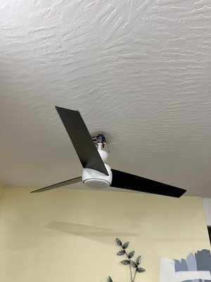 Replacing a Ceiling Fan - The customer asked to remove the old ceiling fan and assemble and install a new one Replacing a Ceiling Fan - The customer asked to remove the old ceiling fan and assemble and install a new one