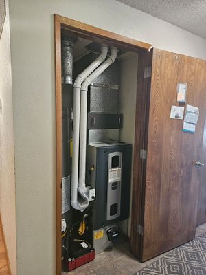 Furnace replacement - This was and 80% AFUE to 96% AFUE 2 stage variable speed furnace replacement. Furnace replacement - This was and 80% AFUE to 96% AFUE 2 stage variable speed furnace replacement.