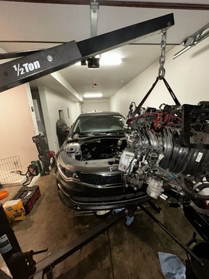 2017 Kia optima engine rebuild - This car had a bad engine misfire after diagnosing. It was determined that there was no compression in cylinder one and two due to the valves being broken engine was completely rebuilt. Car is running perfect now Customer happy 2017 Kia optima engine rebuild - This car had a bad engine misfire after diagnosing. It was determined that there was no compression in cylinder one and two due to the valves being broken engine was completely rebuilt. Car is running perfect now Customer happy