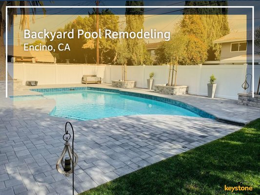 Backyard Pool Remodeling | Encino, CA - We removed the pool and relocated it towards the back of the yard, which gave Victor plenty of space to enjoy his pool with his family. We also installed artificial turf in place of grass. The artificial turf is much easier to maintain than grass and will allow Victor to enjoy his backyard year-round without having to worry about mowing, watering, and fertilizing it.
