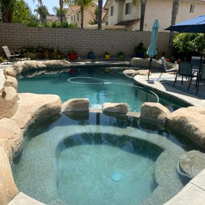 here are some of the projects we have done 😁🌄🌊 - servicing pools with my partner (dog) 😁🌄