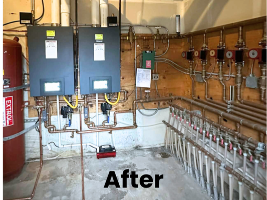 Commercial Boiler Replacement in Everett, Wa - When a medium-sized storage facility in Everett, Washington, began experiencing repeated system failures across its aging Weil-McLain boiler setup, they called us. They needed an upgrade that could handle the heating demands of a 300-unit commercial property. Our team diagnosed the issue quickly: one boiler had failed entirely, and the second was nearing the end of its serviceable life.
The Solution: High-Efficiency Commercial Boiler Upgrade
We replaced both failing floor units with commercial-grade, wall-mounted Rinnai boilers, a modern alternative designed to meet this facility’s output demands. The upgrade delivered several immediate advantages:
- Reclaimed floor space: wall-mounted installation freed up valuable square footage in the mechanical room
- Higher BTU output: improved heating capacity to reliably serve all 300 units
- Quieter operation: a noticeable improvement for staff and tenants
- Same-day installation: the facility was fully operational before end of day
With Washington’s wet winters, keeping stored items dry is critical. The new radiant heating system ensures consistent climate control across the entire facility, protecting tenants’ belongings season after season. Commercial Boiler Replacement in Everett, Wa - When a medium-sized storage facility in Everett, Washington, began experiencing repeated system failures across its aging Weil-McLain boiler setup, they called us. They needed an upgrade that could handle the heating demands of a 300-unit commercial property. Our team diagnosed the issue quickly: one boiler had failed entirely, and the second was nearing the end of its serviceable life.
The Solution: High-Efficiency Commercial Boiler Upgrade
We replaced both failing floor units with commercial-grade, wall-mounted Rinnai boilers, a modern alternative designed to meet this facility’s output demands. The upgrade delivered several immediate advantages:
- Reclaimed floor space: wall-mounted installation freed up valuable square footage in the mechanical room
- Higher BTU output: improved heating capacity to reliably serve all 300 units
- Quieter operation: a noticeable improvement for staff and tenants
- Same-day installation: the facility was fully operational before end of day
With Washington’s wet winters, keeping stored items dry is critical. The new radiant heating system ensures consistent climate control across the entire facility, protecting tenants’ belongings season after season.