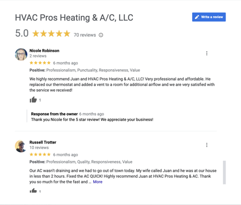 Check Out Our Google Reviews! (Over 70 Reviews) - HVAC Air Conditioning, Heating Repair, Replacement & Installation.
We inspect your HVAC system to pinpoint the source of the problem and advise you on the best solution that fits your needs. We can also test and measure the efficiency of your attic insulation and home's temperature to determine what upgrades would be most effective. Check Out Our Google Reviews! (Over 70 Reviews) - HVAC Air Conditioning, Heating Repair, Replacement & Installation.
We inspect your HVAC system to pinpoint the source of the problem and advise you on the best solution that fits your needs. We can also test and measure the efficiency of your attic insulation and home's temperature to determine what upgrades would be most effective.