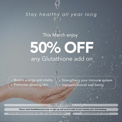 March Promo - This March! Enjoy 50% OFF Glutathione add on. March Promo - This March! Enjoy 50% OFF Glutathione add on.