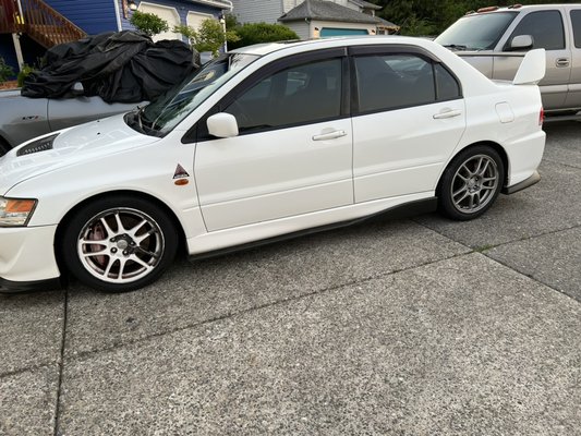 Customers Evo 8 - Customer bought a mitsubishi evo that had not previously been well taken care of so he brought it to me. I was told to not bother with the wheels as the customer was going to have them sand blasted and refinished anyway Customers Evo 8 - Customer bought a mitsubishi evo that had not previously been well taken care of so he brought it to me. I was told to not bother with the wheels as the customer was going to have them sand blasted and refinished anyway