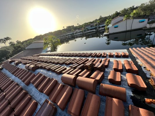 Reroofing Project in Miami Lakes - Tile Reroof Project in Lakes Sandra Community in Miami Lakes. Reroofing Project in Miami Lakes - Tile Reroof Project in Lakes Sandra Community in Miami Lakes.