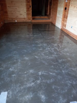 34th degree wine merchant - This project was done for a Wine merchant in Blueridge,GA. We ground the failed epoxy off and applied 2 coats of Rexthane clear from Sherwin Williams!