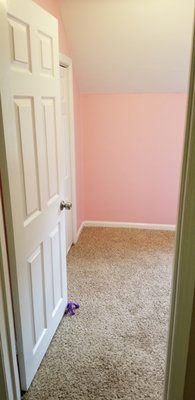 Baby’s Bedroom - This is a small bedroom makeover, using a nice pink color for a baby girl’s room. The ceiling, and trim were painting in a bright white color. Baby’s Bedroom - This is a small bedroom makeover, using a nice pink color for a baby girl’s room. The ceiling, and trim were painting in a bright white color.