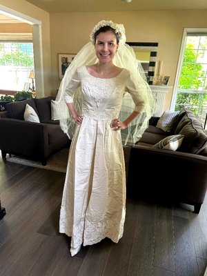 Antique gown redesign - Did you mom keep her gown preserved? Vintage gowns are back in style. It only takes a bit of creativity and some time. We can redesign the gown to give it a more modern look while persevering the vintage aspect of the gown for just a fraction of the cost of the new gown. Antique gown redesign - Did you mom keep her gown preserved? Vintage gowns are back in style. It only takes a bit of creativity and some time. We can redesign the gown to give it a more modern look while persevering the vintage aspect of the gown for just a fraction of the cost of the new gown.