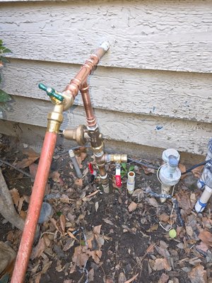 Leaking from hose bib. Replaced PRV, valve and hose bib . - New main valve shut off. Leaking from hose bib. Replaced PRV, valve and hose bib . - New main valve shut off.
