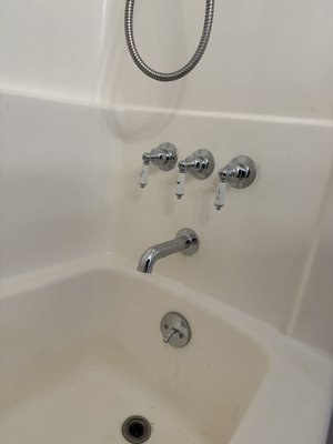 3 knob shower refresh and leak repair. - If you still have the original old 3 knob shower valve. It’s probably leaking.
We can remove the existing valve stems and install new knobs/handles. With no damage to existing tile or finish.
This will repair the annoying continuous drip when the shower is supposed to be off or water pouring out of the knobs while in use. 3 knob shower refresh and leak repair. - If you still have the original old 3 knob shower valve. It’s probably leaking.
We can remove the existing valve stems and install new knobs/handles. With no damage to existing tile or finish.
This will repair the annoying continuous drip when the shower is supposed to be off or water pouring out of the knobs while in use.