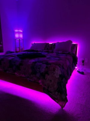 Floating bed. Hand made for a customer of ours.  Solid wood. - Floating bed. Hand made for a customer of ours.  Solid wood.