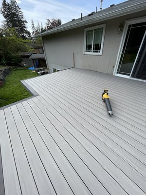 Deck, resurfacing, and extending the deck, and will be adding TimberTech really next - This was an old cedar deck about 30 years ago in timber, tech decking and timber tech railings. We made the stairs wider and build a risers.