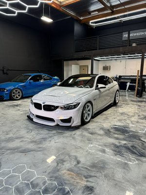 Ceramic coated vehicle - Today was called to detail for a ppf  and tint shop to do a 2 step paint correction and 5 year ceramic coating .