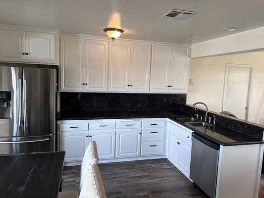 Cabinets, Arroyo Grande - We gave this home a new modern look by painting the cabinets in apure White by Sherwin Wlliams in a semigloss finish Cabinets, Arroyo Grande - We gave this home a new modern look by painting the cabinets in apure White by Sherwin Wlliams in a semigloss finish