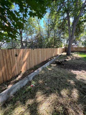 Wood Picket Fence - Replaced old chain-link fencing with a nice new wood picket fencing. Make your backyard stand out and create a private oasis with a new fence! Wood Picket Fence - Replaced old chain-link fencing with a nice new wood picket fencing. Make your backyard stand out and create a private oasis with a new fence!