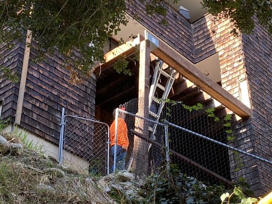 Patio deck remodeling 
sierra madre hills, ca - This was a structural job, old structure was all damaged and client can’t even walk to enjoy the beautiful view at their house in the sierra madre hill in CA.  They decide to re dine completely from scratch and we were there to help and make it look beautiful and secure
