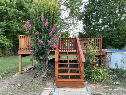 Deck cleaning and stain - This remodel was done on a 7 Year old deck pool deck that was cover in mold and algae. This project took a total of 3 days and consisted of, Pressure Washing, sanding, and staining. Deck cleaning and stain - This remodel was done on a 7 Year old deck pool deck that was cover in mold and algae. This project took a total of 3 days and consisted of, Pressure Washing, sanding, and staining.