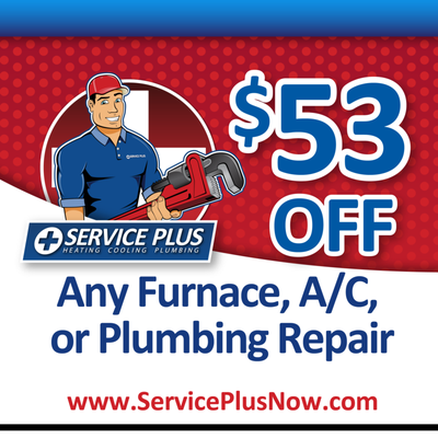 $53 Off Heating, Cooling, or Plumbing Repair! - We love helping you save money! $53 off any heating, cooling, or plumbing repair! $53 Off Heating, Cooling, or Plumbing Repair! - We love helping you save money! $53 off any heating, cooling, or plumbing repair!