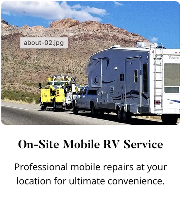 On-Site Reliable Mobile RV Service - Our mission is to deliver high-quality, affordable RV repair and maintenance to our community. We strive to make every customer feel confident and cared for, whether at home or on the road.

​