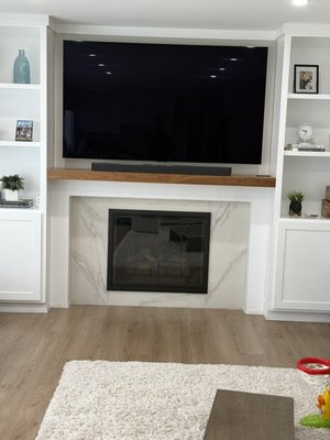 Custom glass fireplace doors - Installed two custom fireplace doors with gas logs Custom glass fireplace doors - Installed two custom fireplace doors with gas logs