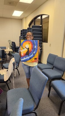 Spiritual Paint Party - Spiritual paint party, "Paint and Praise in Motion, Psalms 150- Let everything that hath breath praise the Lord." BOLM Church. As the lady dancer leaps through the air in praise to God, her dancing causes waves and changes the atmosphere! As praises go up, blessings come down! We had a wonderful time praising the Lord with our hands!! Spiritual Paint Party - Spiritual paint party, "Paint and Praise in Motion, Psalms 150- Let everything that hath breath praise the Lord." BOLM Church. As the lady dancer leaps through the air in praise to God, her dancing causes waves and changes the atmosphere! As praises go up, blessings come down! We had a wonderful time praising the Lord with our hands!!
