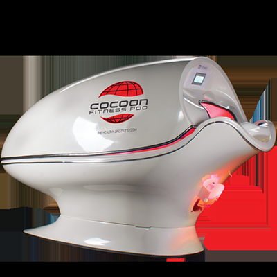 Cocoon Wellness Pod - The Cocoon combines both dry heat and infrared heat with vibratory massage, aromatherapy, and salt air for the ultimate body transformation and relaxation experience. The Pod heats your body and penetrates deep into your joints, muscles, and tissues – speeding up oxygen flow, increasing circulation, and rebuilding collagen in the joints. Cocoon Wellness Pod - The Cocoon combines both dry heat and infrared heat with vibratory massage, aromatherapy, and salt air for the ultimate body transformation and relaxation experience. The Pod heats your body and penetrates deep into your joints, muscles, and tissues – speeding up oxygen flow, increasing circulation, and rebuilding collagen in the joints.
