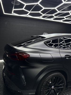 X6 M50I (Paint protection film) - Just Finished this vehicle in STEK Stealth Paint Protection Film , giving it a factory satin/matte look while protecting the paint underneath.
Stealth PPF keeps the car safe from rock chips, scratches, road debris, and UV fading, all while transforming the finish into a smooth, premium satin appearance. The film is self-healing, hydrophobic, and backed by a long-term warranty for peace of mind. X6 M50I (Paint protection film) - Just Finished this vehicle in STEK Stealth Paint Protection Film , giving it a factory satin/matte look while protecting the paint underneath.
Stealth PPF keeps the car safe from rock chips, scratches, road debris, and UV fading, all while transforming the finish into a smooth, premium satin appearance. The film is self-healing, hydrophobic, and backed by a long-term warranty for peace of mind.