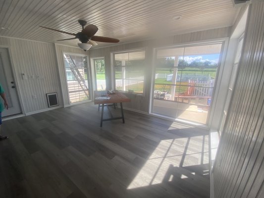 3 season room - We took an old concrete patio and turned into a 3 season room for the customer. This beautiful addition has poplar wood installed on the inside. 3 season room - We took an old concrete patio and turned into a 3 season room for the customer. This beautiful addition has poplar wood installed on the inside.