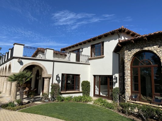Complete Exterior Paint Rancho Santa Fe - This was a complete exterior paint we provided for a very satisfied customer in Rancho Santa Fe.
The home was previously color coated and not painted. We needed to perform a full prime application for proper adhesion and uniformity to the stucco.
When we paint stucco, we spray and back roll for maximum protection, adhesion and longevity. The standard practice is to only apply a spray coat because this is the most cost-efficient method for the painting company.
Our goal is to give you a product that will last for the longest period of time before your next repaint and ensure it exceeds your expectations.
Also, with Teel Painting, Inc. we want to see a big smile from your delight with the beautiful transformation.! Complete Exterior Paint Rancho Santa Fe - This was a complete exterior paint we provided for a very satisfied customer in Rancho Santa Fe.
The home was previously color coated and not painted. We needed to perform a full prime application for proper adhesion and uniformity to the stucco.
When we paint stucco, we spray and back roll for maximum protection, adhesion and longevity. The standard practice is to only apply a spray coat because this is the most cost-efficient method for the painting company.
Our goal is to give you a product that will last for the longest period of time before your next repaint and ensure it exceeds your expectations.
Also, with Teel Painting, Inc. we want to see a big smile from your delight with the beautiful transformation.!