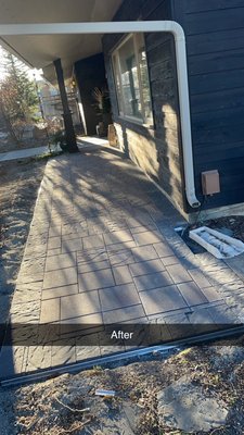 Quick patio job with clearance pavers - Quick paver landing out of garage and side patio area located just outside the front door