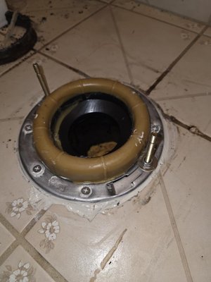 Toilet Flange - A circular pipe fitting that secures your toilet to the floor and connects it to the drain pipe. Toilet Flange - A circular pipe fitting that secures your toilet to the floor and connects it to the drain pipe.