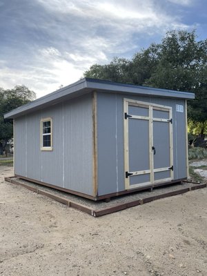 Big Shed with 2 openings - This shed is a flat roof style 16 foot long by 12 foot wide. Back wall is 8 feet tall front wall is 7 feet tall and It’s got two entrances. Customer needed a shed with two entrances because he has a Polaris that he’s parking in there and needed quick access. Customer out in Julian California was extremely satisfied with the build.  Big Shed with 2 openings - This shed is a flat roof style 16 foot long by 12 foot wide. Back wall is 8 feet tall front wall is 7 feet tall and It’s got two entrances. Customer needed a shed with two entrances because he has a Polaris that he’s parking in there and needed quick access. Customer out in Julian California was extremely satisfied with the build. 