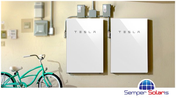Battery Storage Installation - Battery Storage will store excess power made by your solar system. Semper Solaris offers the best in Battery Storage Units with the Tesla Powewall and LG Chem Batteries. Adding Battery Storage to your Solar System will maximize energy savings and keep you at peace in case of electric blackouts.
To learn more of the benefits of Battery Storage visit: https://www.sempersolaris.com/battery-storage/ Battery Storage Installation - Battery Storage will store excess power made by your solar system. Semper Solaris offers the best in Battery Storage Units with the Tesla Powewall and LG Chem Batteries. Adding Battery Storage to your Solar System will maximize energy savings and keep you at peace in case of electric blackouts.
To learn more of the benefits of Battery Storage visit: https://www.sempersolaris.com/battery-storage/